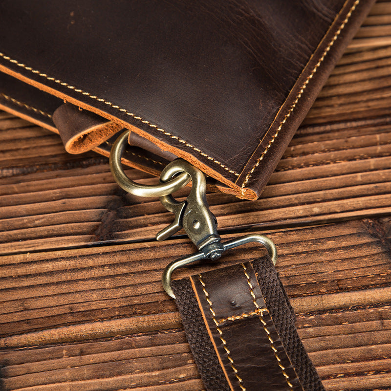 Men's Briefcase Business Handbag Cowhide Genuine Leather Retro Men Computer Bag