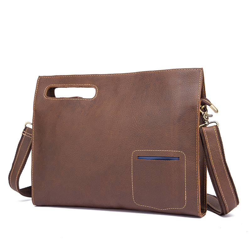 Men's briefcase genuine cowhide leather retro business men's computer bag