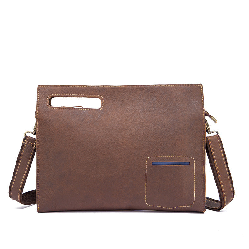 Men's briefcase genuine cowhide leather retro business men's computer bag