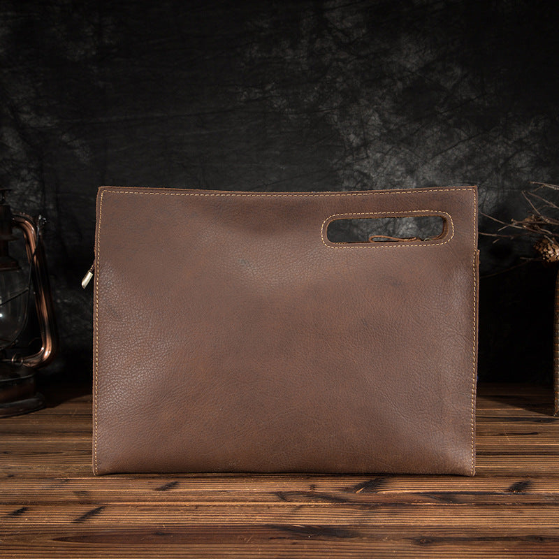 Men's briefcase genuine cowhide leather retro business men's computer bag