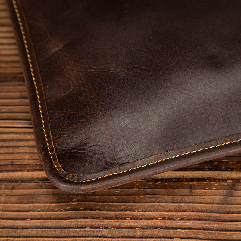 Men's Briefcase Business Handbag Cowhide Genuine Leather Retro Men Computer Bag
