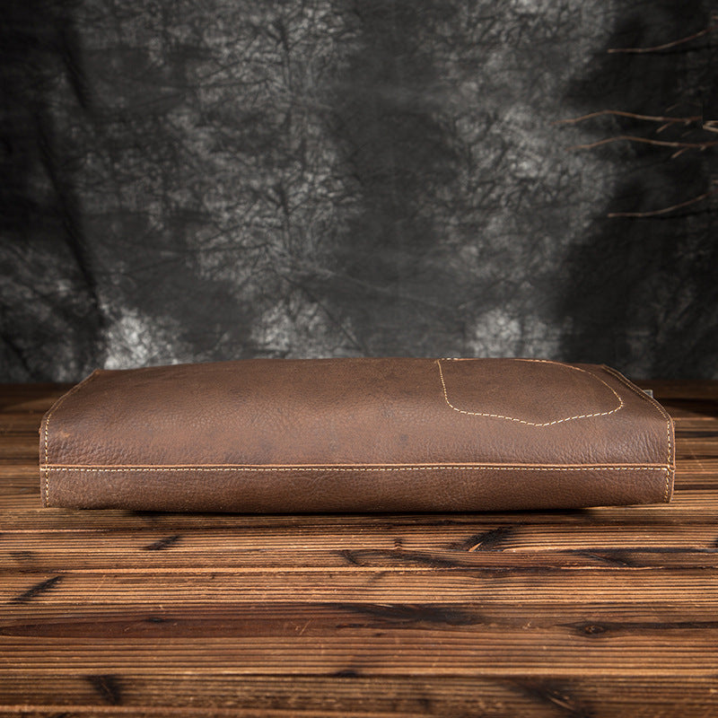Men's briefcase genuine cowhide leather retro business men's computer bag