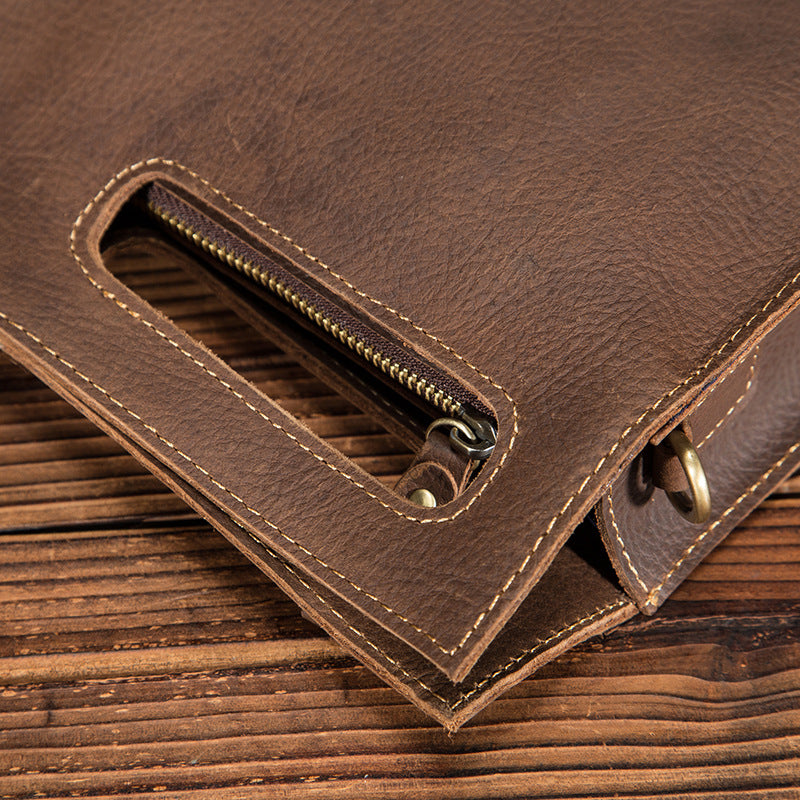 Men's briefcase genuine cowhide leather retro business men's computer bag