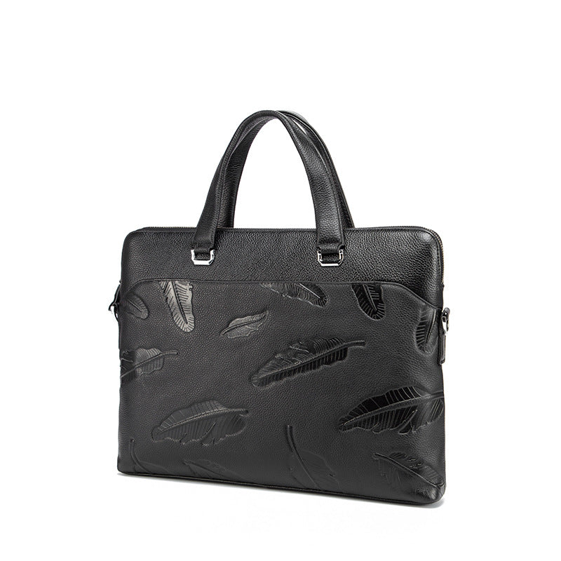 Men's briefcase genuine cowhide leather business computer bag men's handbag