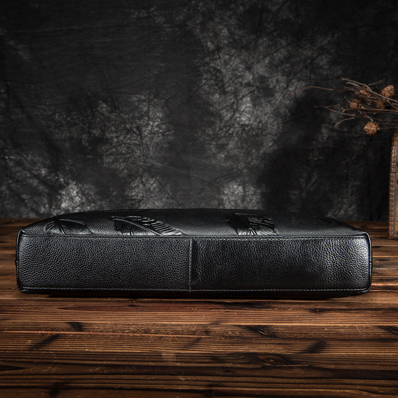Men's briefcase genuine cowhide leather business computer bag men's handbag
