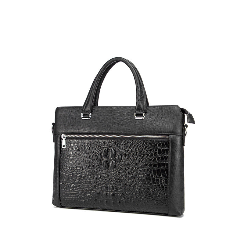 Men's Briefcase Cowhide Genuine Leather Business Handbag Men Computer Bag