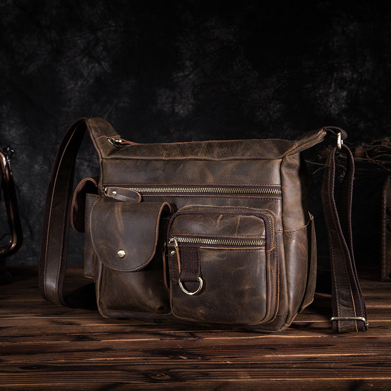 Men's shoulder bag Genuine cowhide leather crossbody bag for men