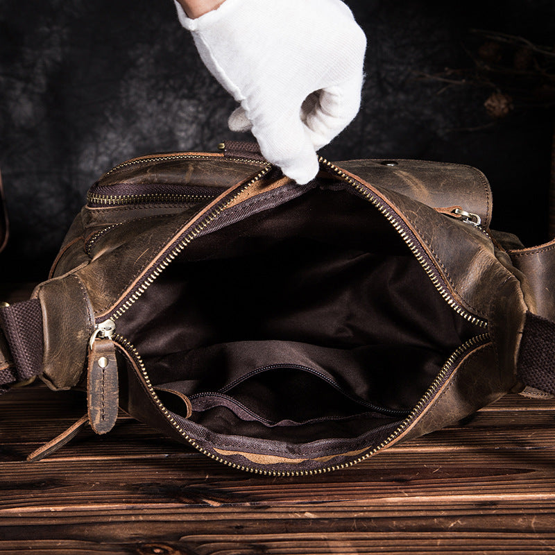 Men's shoulder bag Genuine cowhide leather crossbody bag for men