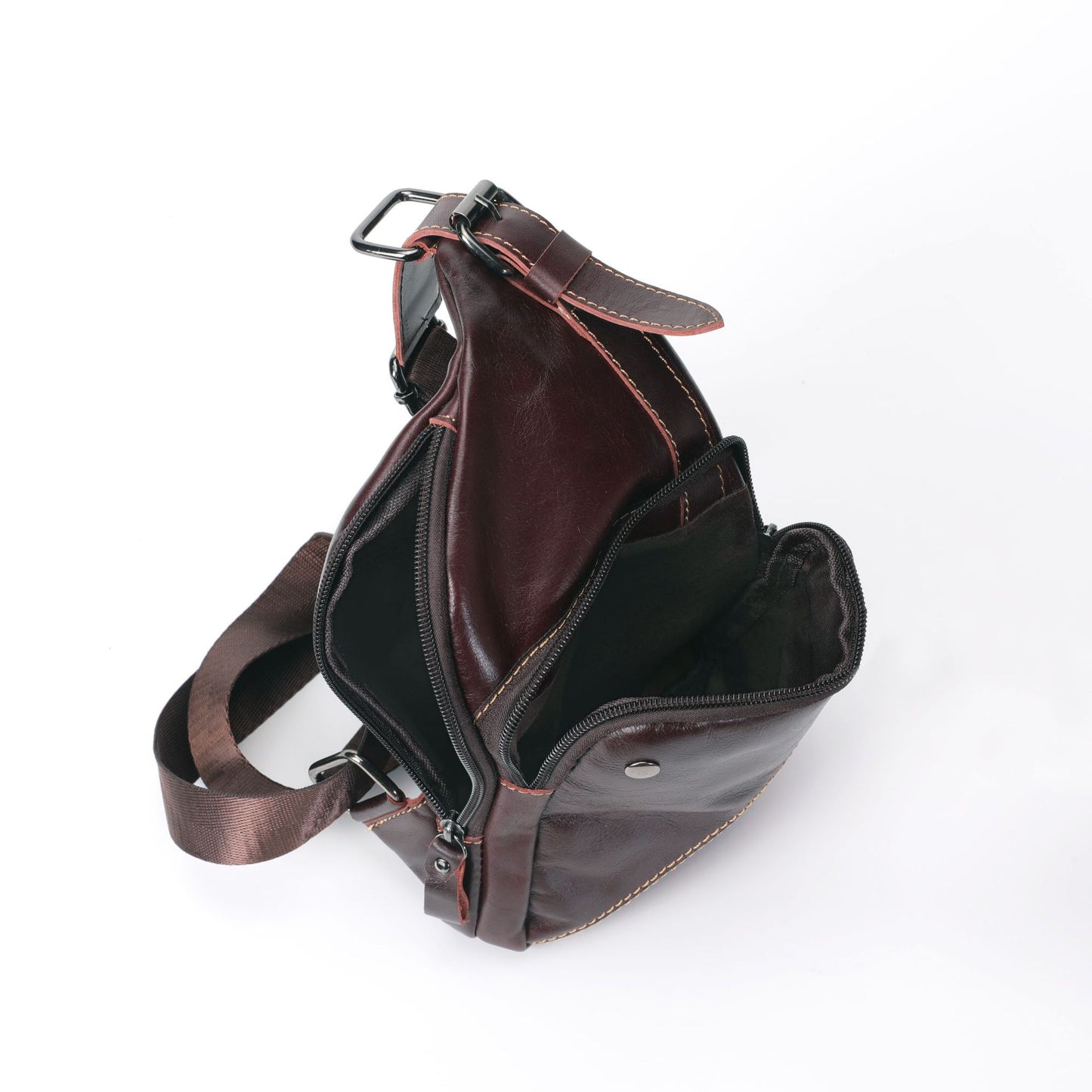 Men's Bust Bag Cowhide Sports Crossbody Bag Men's Shoulder Bag