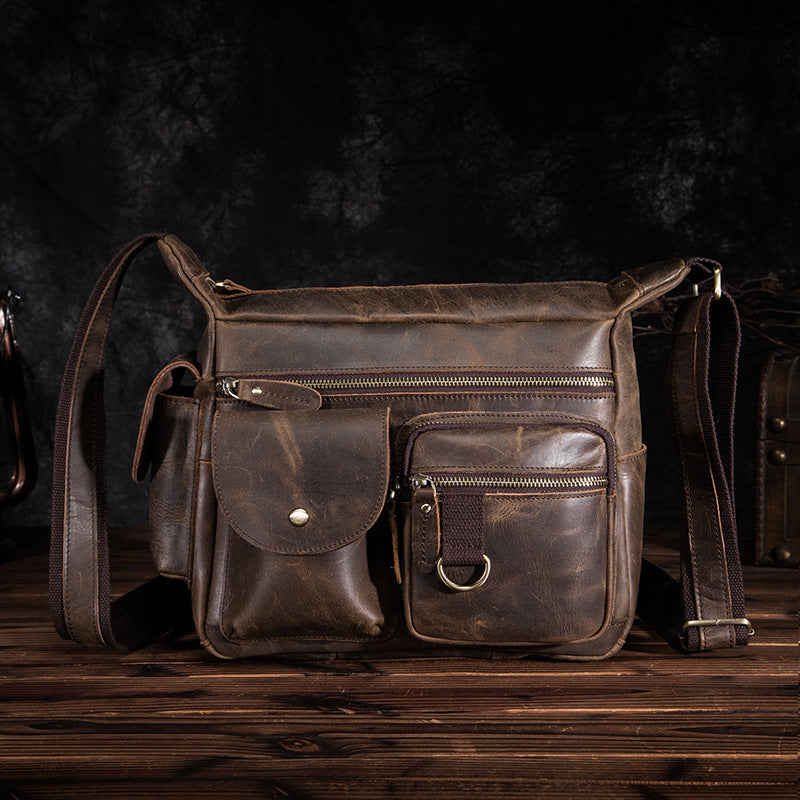 Men's shoulder bag Genuine cowhide leather crossbody bag for men