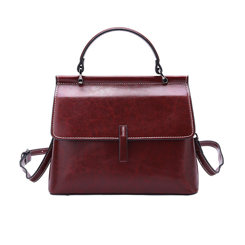 Women's Bag Genuine Leather Crossbody Boston Bag Casual Handbag Fashion Shoulder Bag.Pochette