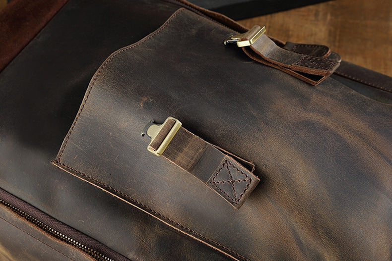 Men's backpack cowhide Crazy Horse original retro casual fashion large capacity luggage bag travel bag