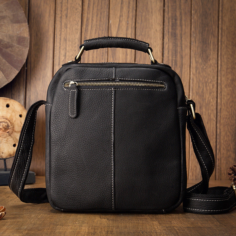 Men's Shoulder Bag Handmade Original Cowhide Genuine Leather Casual Korean Fashion Men's Crossbody Bag Handbag