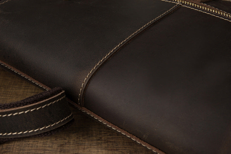 Men's Shoulder Bag Original Handmade Genuine Cowhide Leather Crazy Horse Fashion Simple Men's Crossbody Bag Clutch Bag