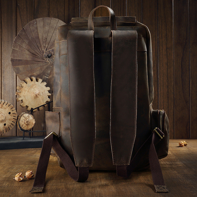 Men's backpack cowhide Crazy Horse original retro casual fashion large capacity luggage bag travel bag