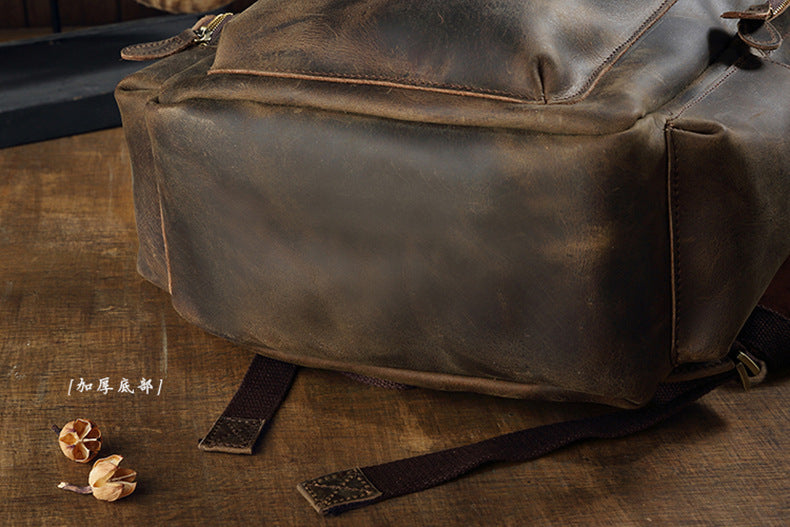 Men's backpack cowhide Crazy Horse original retro casual fashion large capacity luggage bag travel bag