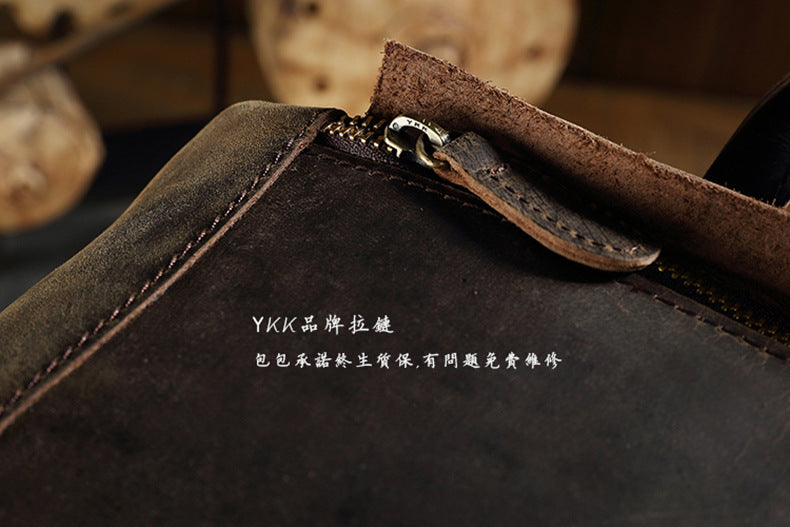 Men's backpack cowhide Crazy Horse original retro casual fashion large capacity luggage bag travel bag