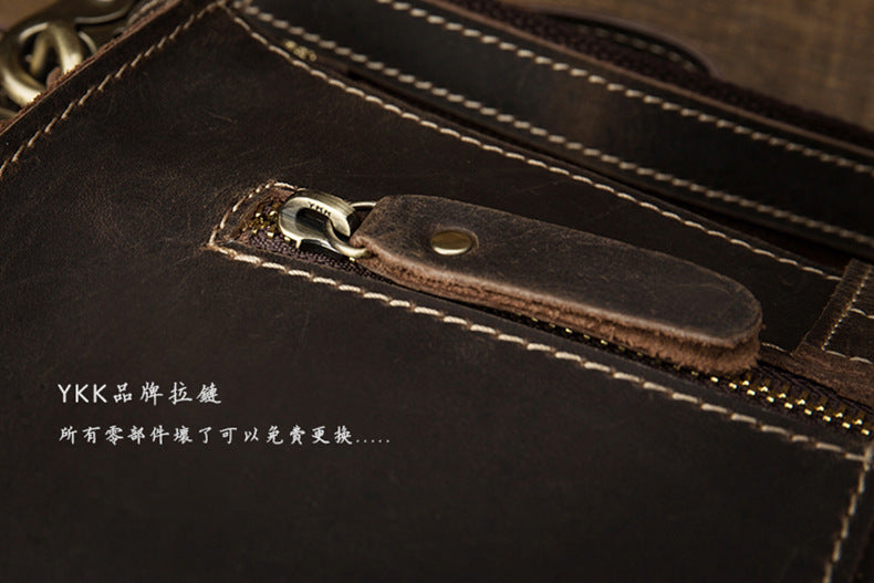 Men's Shoulder Bag Original Handmade Genuine Cowhide Leather Crazy Horse Fashion Simple Men's Crossbody Bag Clutch Bag