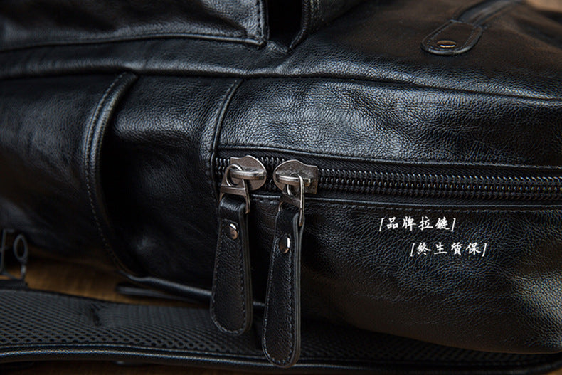 Men's Rucksack Original Handmade Genuine Cowhide Leather Simple Casual Computer Bag Large Capacity Travel Bag for Men