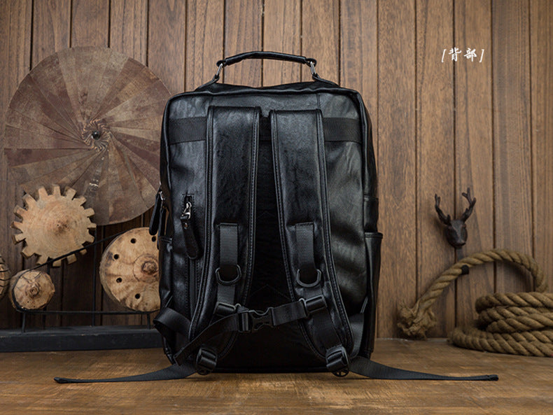 Men's Rucksack Original Handmade Genuine Cowhide Leather Simple Casual Computer Bag Large Capacity Travel Bag for Men