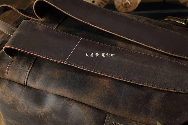 Men's backpack cowhide Crazy Horse original retro casual fashion large capacity luggage bag travel bag