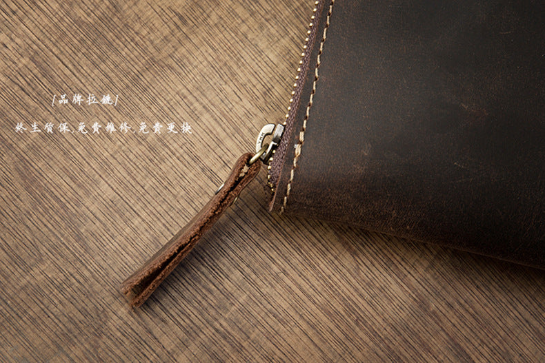 Men's Shoulder Bag Fashion Genuine Cowhide Leather Crazy Horse Retro Casual Simple Crossbody Bag