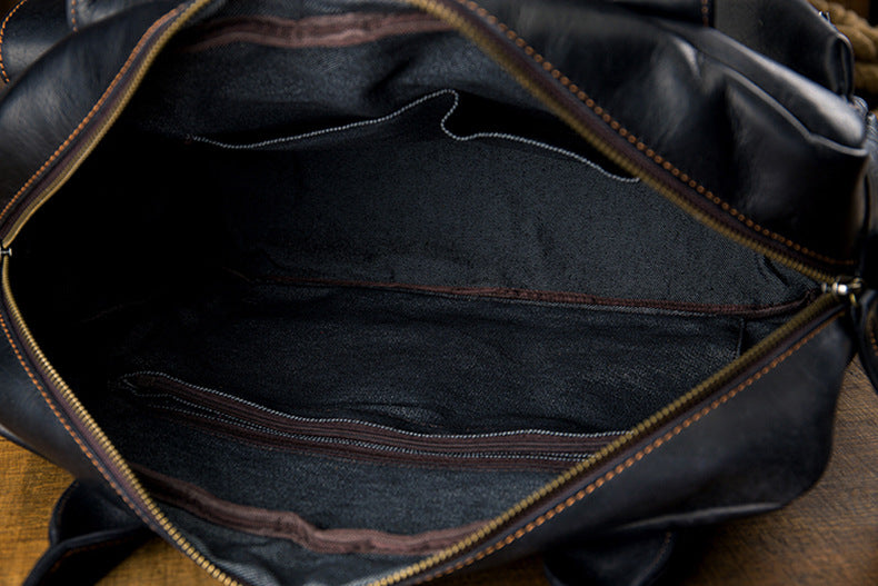 Men's handbag handbag handmade original cowhide genuine leather casual travel large capacity Korean fashion crossbody shoulder bag for men