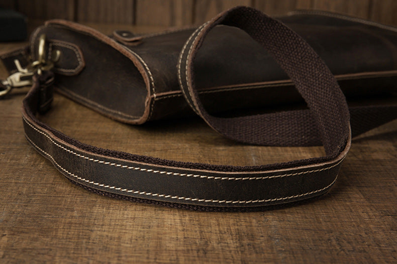 Men's Shoulder Bag Original Handmade Genuine Cowhide Leather Crazy Horse Fashion Simple Men's Crossbody Bag Clutch Bag