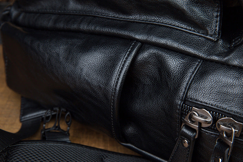 Men's Rucksack Original Handmade Genuine Cowhide Leather Simple Casual Computer Bag Large Capacity Travel Bag for Men