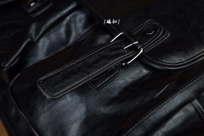 Men's Rucksack Original Handmade Genuine Cowhide Leather Simple Casual Computer Bag Large Capacity Travel Bag for Men