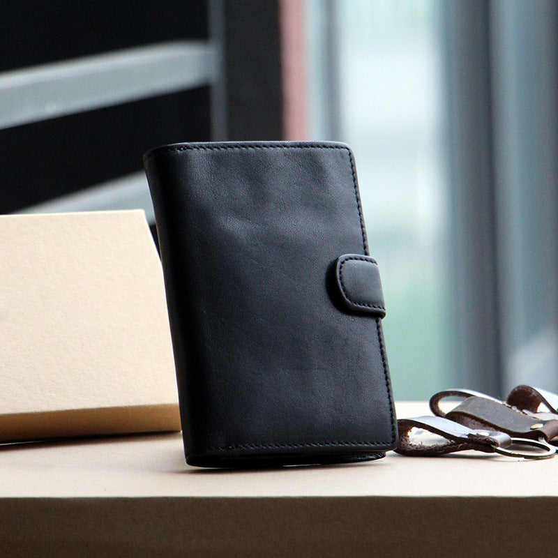 Men's Wallet Genuine Cow Leather Handmade Original Large Capacity Soft Leather Simple Men's Wallet