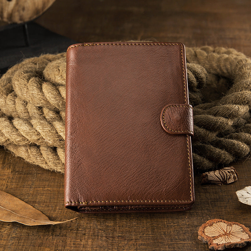 Men's Wallet Genuine Cow Leather Handmade Original Large Capacity Soft Leather Simple Men's Wallet