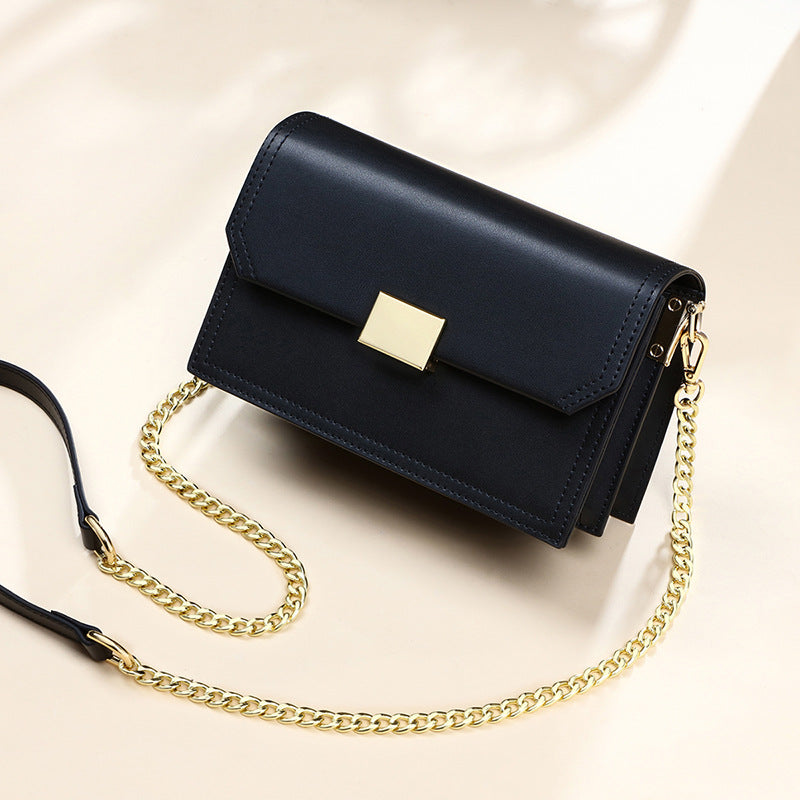 Genuine leather women's chain bag crossbody bag square bag ins fashion shoulder bag that goes with anything. Pochette