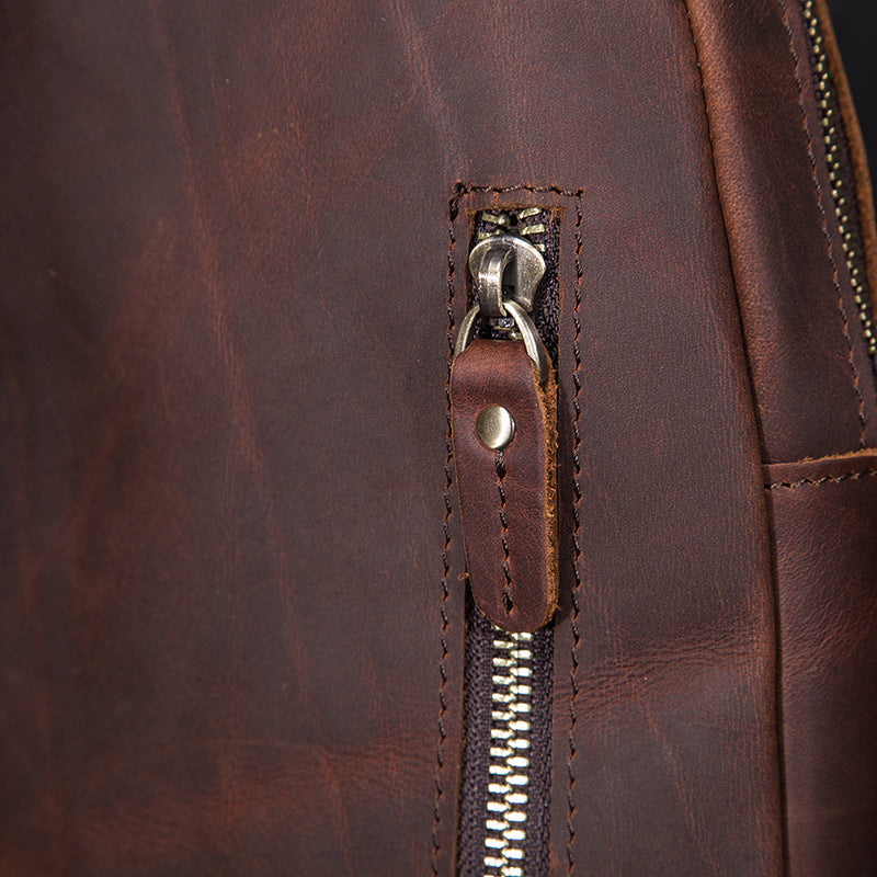Men's bust bag Genuine cowhide leather retro outdoor versatile crossbody bag for men