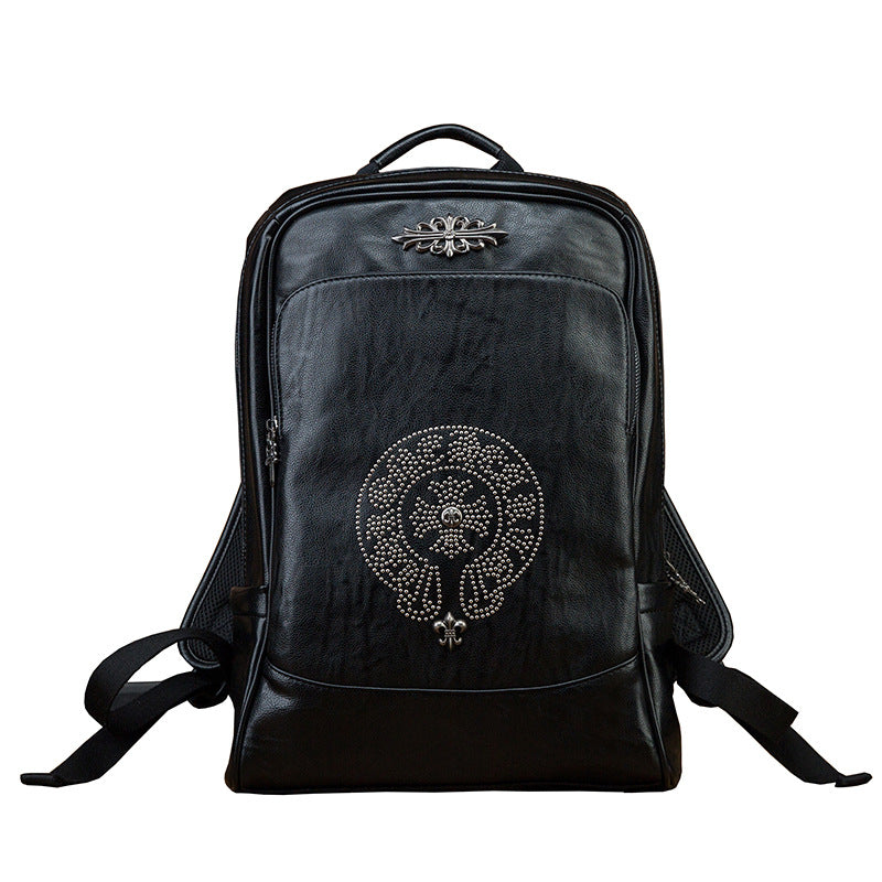 Men's Rucksack Genuine Cowhide Leather Handmade Original Unique Fashion Travel Bag for Men