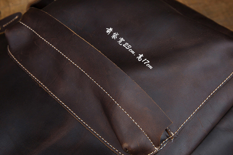 Men's Rucksack Handmade Cowhide Genuine Leather Business Casual Handbag Korean Fashion Large Capacity Travel Bag for Men