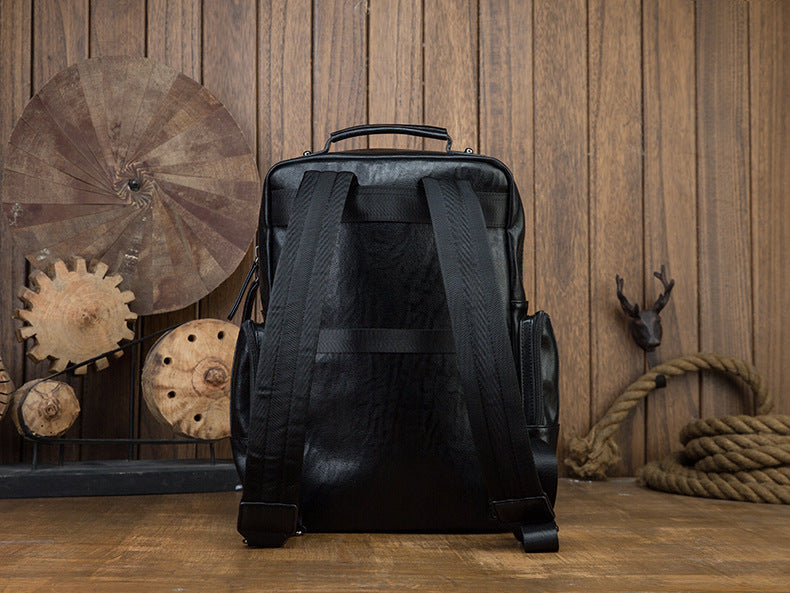 Men's Backpack Original Handcrafted Genuine Cowhide Leather Large Capacity Casual Fashion Travel Bag for Men