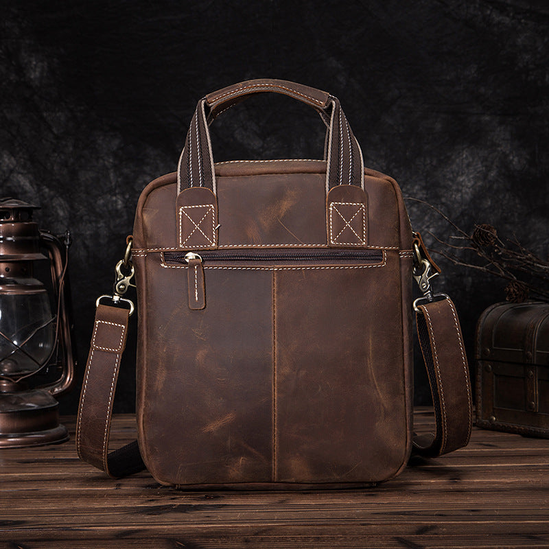 Men's Shoulder Bag Genuine Cowhide Leather Retro Men's Crossbody Bag