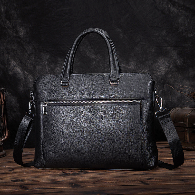 Men's Briefcase Handbag Cowhide Genuine Leather Business Men's Computer Bag