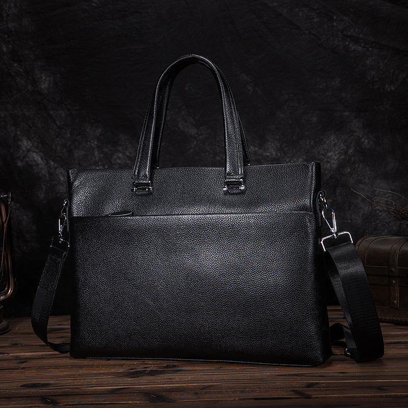 Men's Handbag Cowhide Genuine Leather Briefcase Business Men Computer Bag