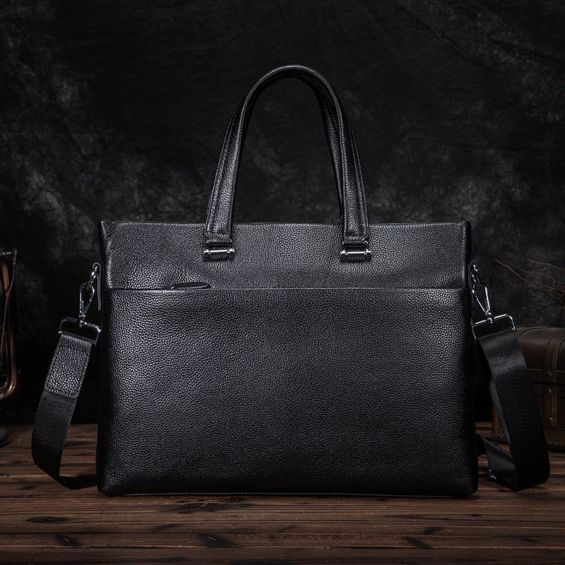 Men's Handbag Cowhide Genuine Leather Briefcase Business Men Computer Bag