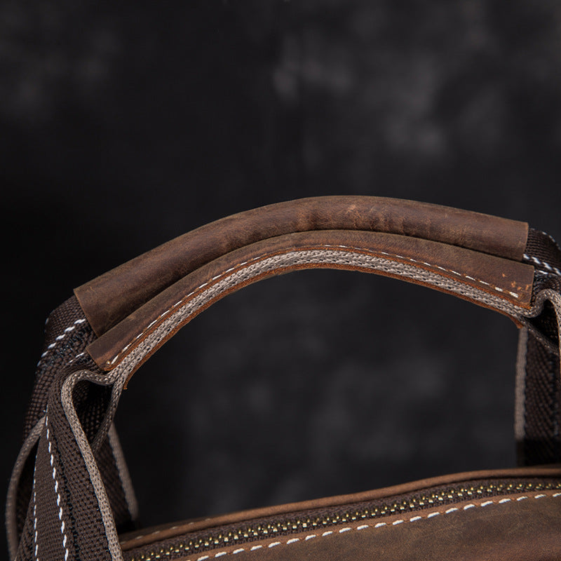 Men's Shoulder Bag Genuine Cowhide Leather Retro Men's Crossbody Bag