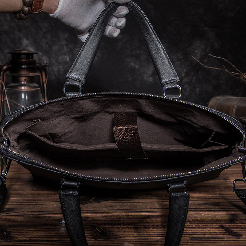 Men's Handbag Briefcase Cowhide Genuine Leather Business Men Computer Bag