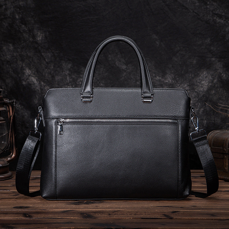Men's Briefcase Handbag Cowhide Genuine Leather Business Men's Computer Bag