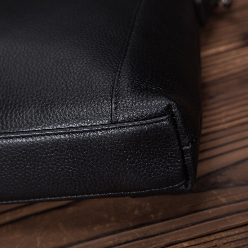 Men's Briefcase Handbag Cowhide Genuine Leather Business Men's Computer Bag