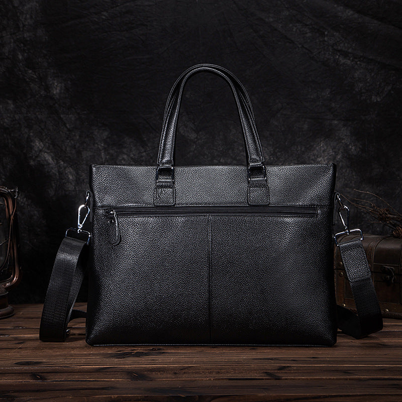 Men's Handbag Cowhide Genuine Leather Briefcase Business Men Computer Bag
