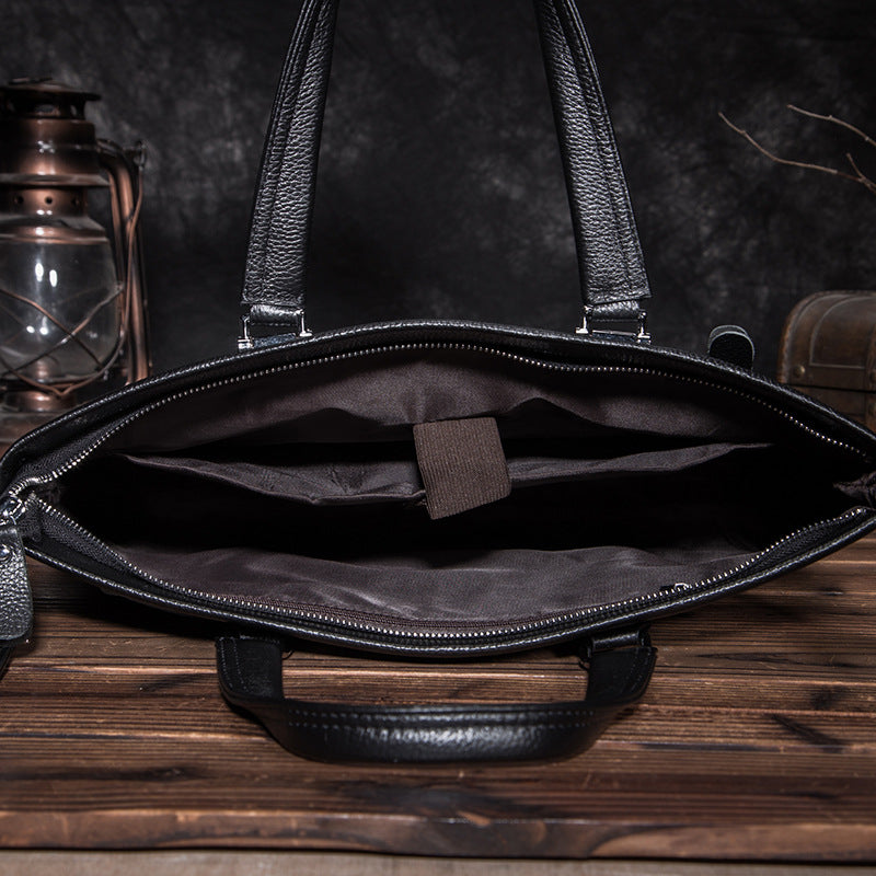 Men's Handbag Cowhide Genuine Leather Briefcase Business Men Computer Bag