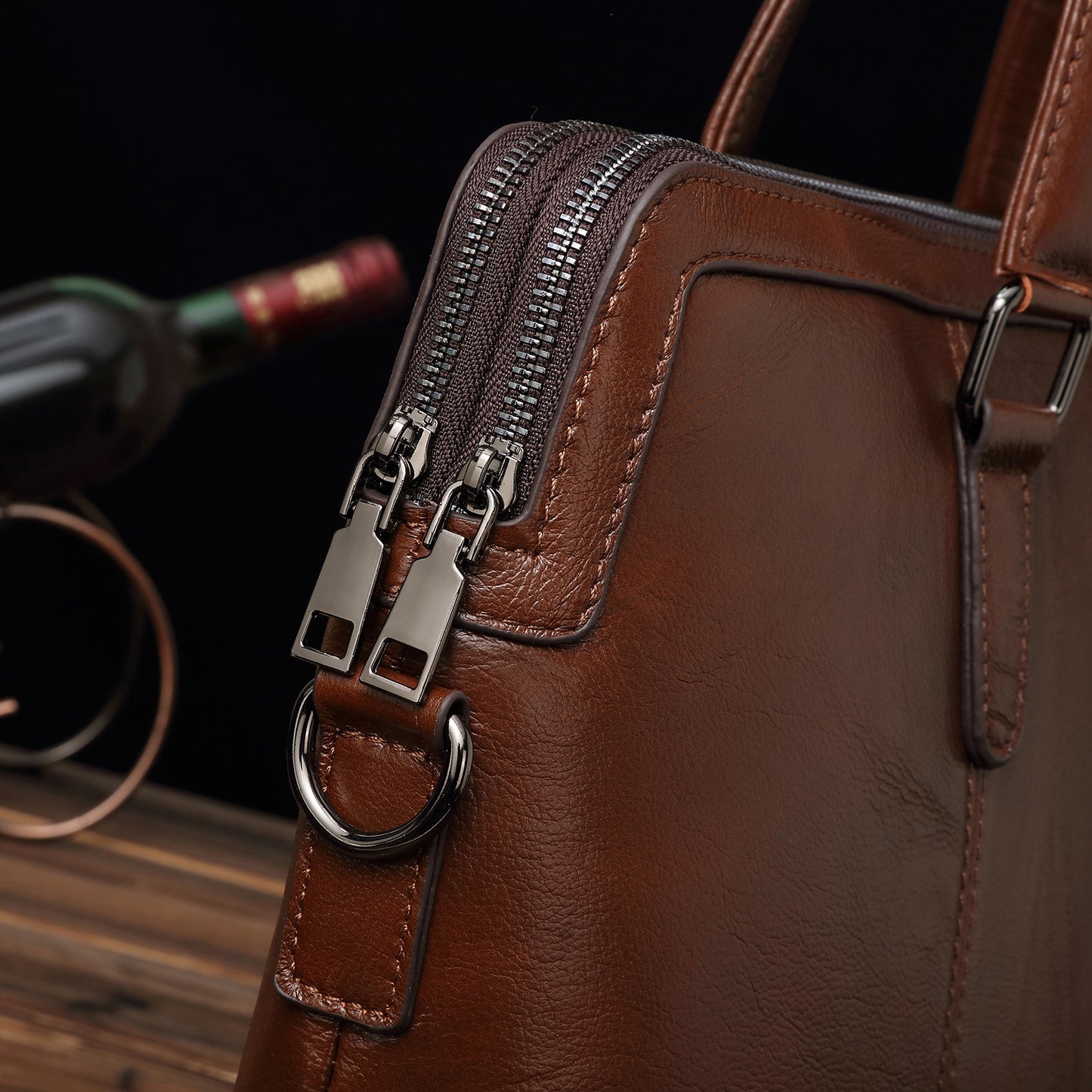 Men's Briefcase Cowhide Genuine Leather Handbag Business Computer Bag for Men