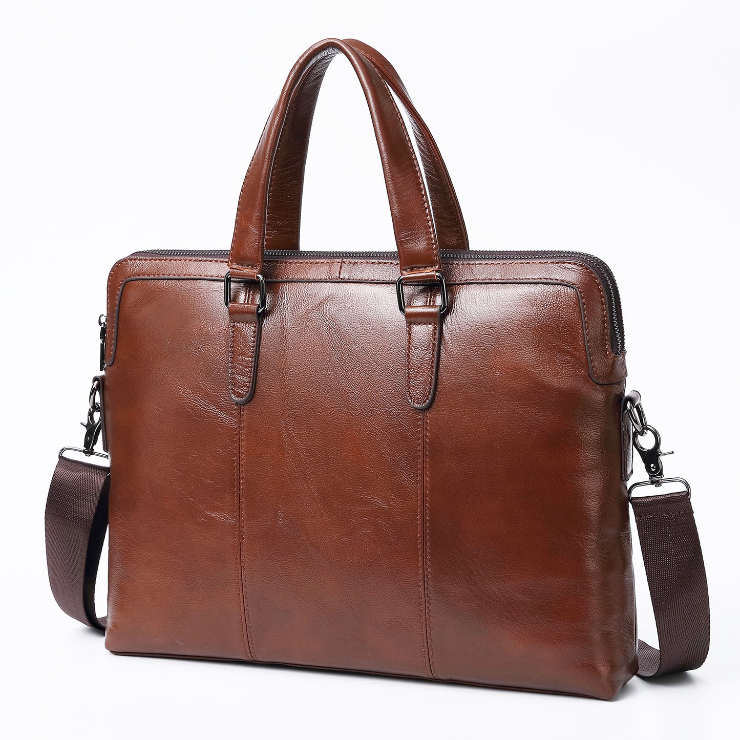 Men's Briefcase Cowhide Genuine Leather Handbag Business Computer Bag for Men