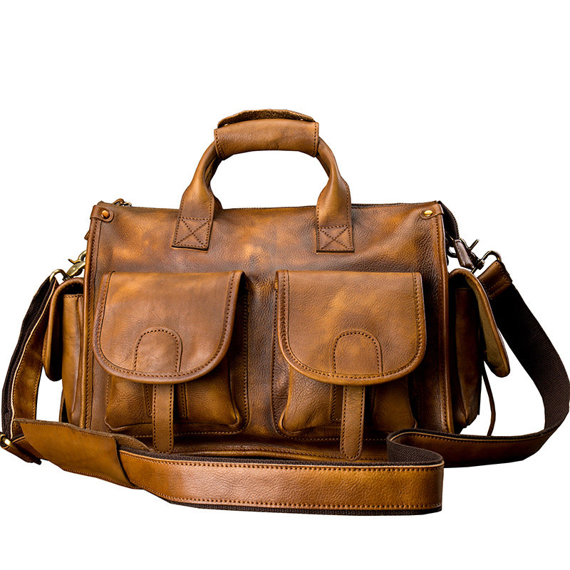 Men's original messenger bag Genuine cowhide leather handmade handbag crossbody shoulder bag for men